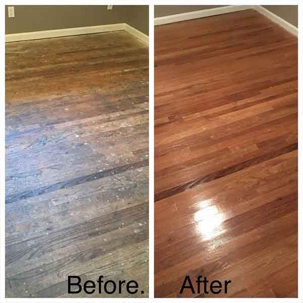 Domestic floor restoration London Before and after