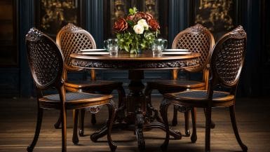 French polisher London - Antique Table and Chairs after restoration French polisher Near Me in London - Antique Table and Chairs after restoration