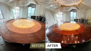 GNE-Before-After-8 385 French polisher - Antique Table before and after