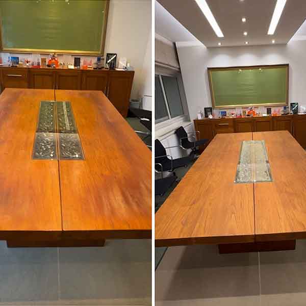 Office Table Restoration Service Before and After Large Office Table Restoration Service Before and After